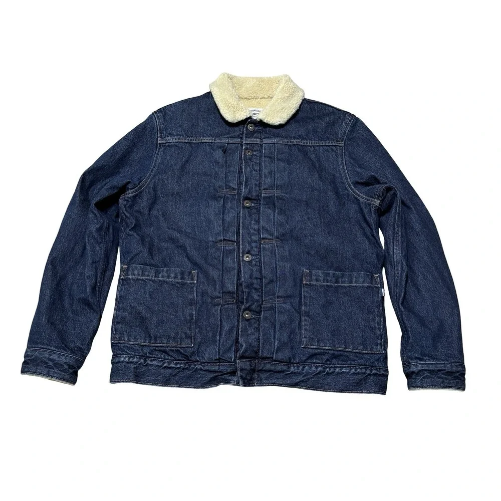 Levi's Made & Crafted Men's Type 2 Blue denim Sherpa lined Trucker Jacket Sz LG